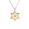 Big Swirly Contemporary White Gold Magen David Pendant
