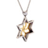 Big Swirly Contemporary White Gold Magen David Pendant