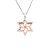 Big Swirly Contemporary White Gold Magen David Pendant