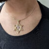Extra Large 14K Gold Star of David with Chai Pendant