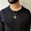 Chai and Star of David 14K Gold Unique Pendant