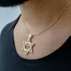 Chai and Star of David 14K Gold Unique Pendant