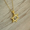 Chai and Star of David 14K Gold Unique Pendant