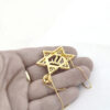 Extra Large 14K Gold Star of David with Chai Pendant