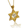 Chai and Star of David 14K Gold Unique Pendant