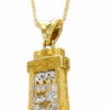 Gold 14K Necklace with Diamonds Shaddai Lions