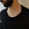 Gold 14K Necklace with Diamonds Shaddai Lions