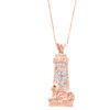 Gold 14K Necklace with Diamonds Shaddai Lions