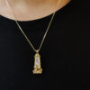 Gold 14K Necklace with Diamonds Shaddai Lions