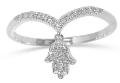 Amazing Diamond Hamsa 14k Ring
