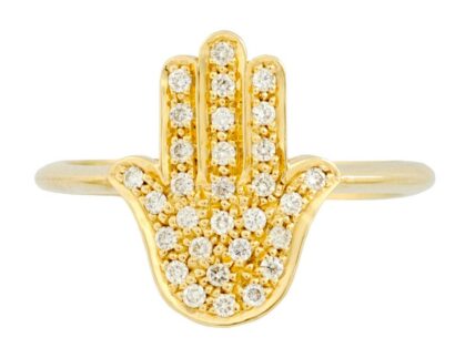 Hamsa Hand Ring 14k Yellow Gold
