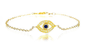 Divine Evil Eye 14K Gold Bracelet