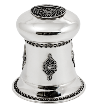 Classic Mid Size Silver Filigree Tzedakah Box