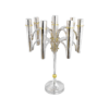 Modern Breathtaking Sterling Silver Candelabra with Gold Brass