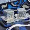 Sterling Silver Personalized Blue Enamel Color Tefillin Cases