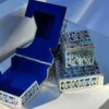 Sterling Silver Personalized Blue Enamel Color Tefillin Cases