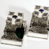 Luxurious Filigree and Stones Sterling Silver Tefillin Covers
