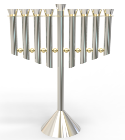 Modern Luxury Large Silver and Gold Chabad Menorah