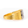 14K Yellow Gold Brushed Hebrew ‘Ahava’ Diamond Ring