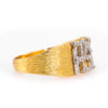 14K Yellow Gold Brushed Hebrew ‘Ahava’ Diamond Ring