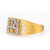 14K Yellow Gold Brushed Hebrew ‘Ahava’ Diamond Ring
