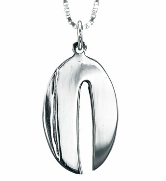 Sterling Silver Modern Round Shape Chai Pendant