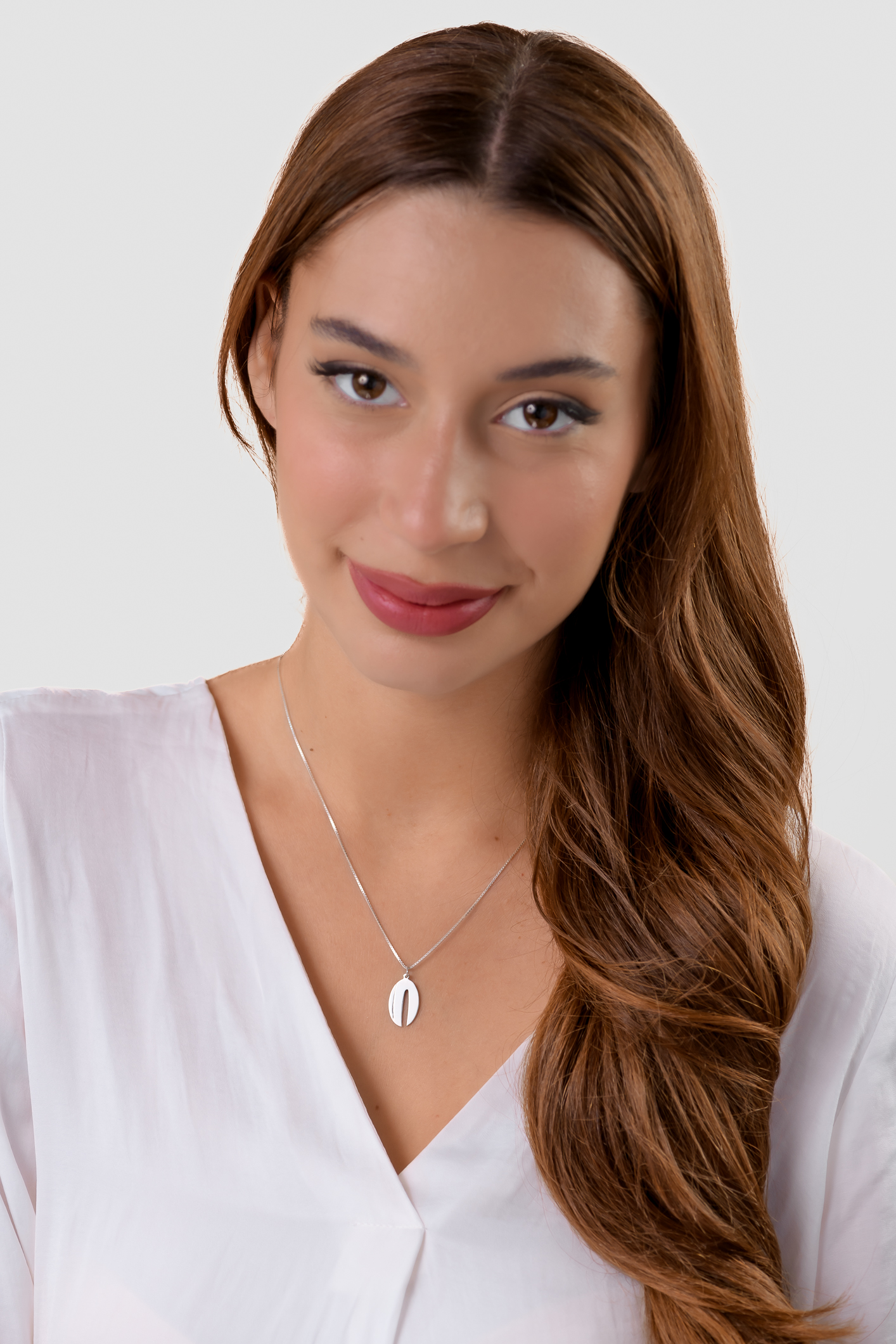 Sterling Silver Modern Round Shape Chai Pendant