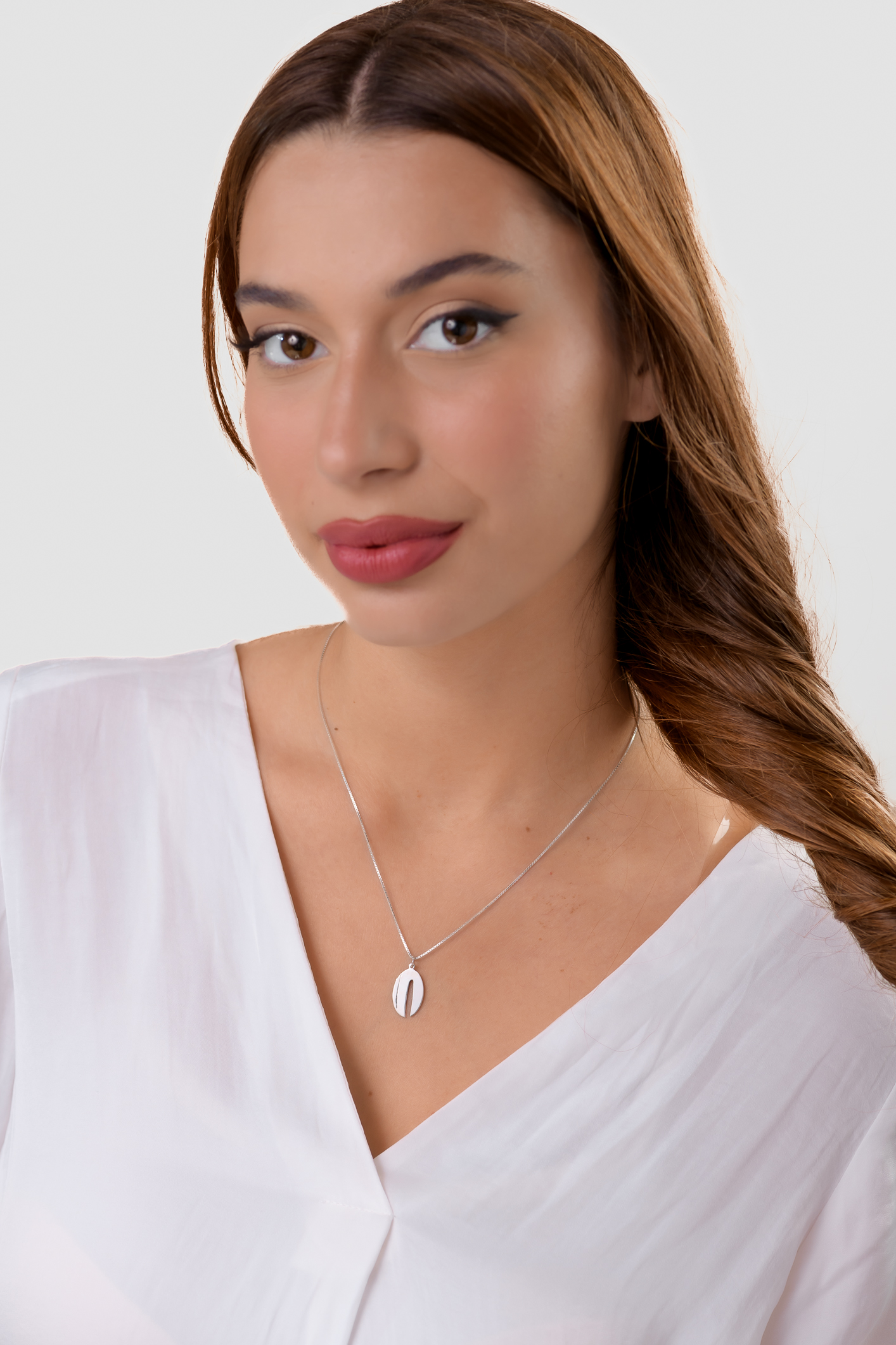 Sterling Silver Modern Round Shape Chai Pendant