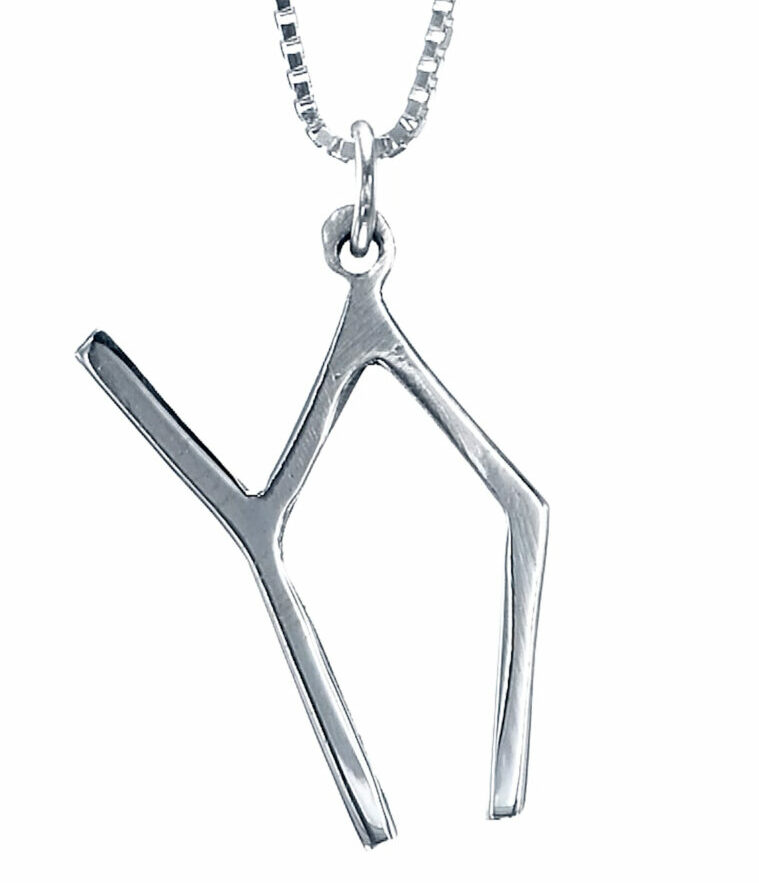 Modern Big Size Wide Chai Pendant from Solid Sterling Silver