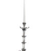 Tall Flower Shape Stones Candle Holders From Sterling Silver