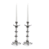 Tall Flower Shape Stones Candle Holders From Sterling Silver