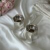 Pure Silver Tea Light Candlesticks in Contemporary Curled Design