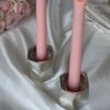 Pure Silver Tea Light Candlesticks in Contemporary Curled Design