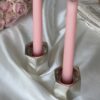 Pure Silver Tea Light Candlesticks in Contemporary Curled Design