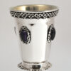Impressive Amethyst Gemstone Kiddush Cup and Saucer Set
