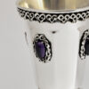 Impressive Amethyst Gemstone Kiddush Cup and Saucer Set