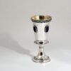Impressive Amethyst Gemstone Kiddush Cup and Saucer Set
