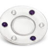 Impressive Amethyst Gemstone Kiddush Cup and Saucer Set