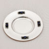 Square Leg Silver Kiddush Cup with Blessing and Blue Gems