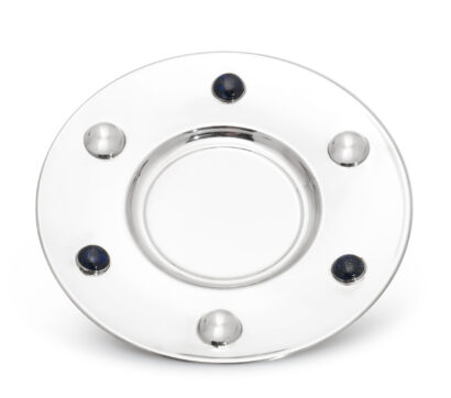 Contemporary Large Silver Becher with Beads of Silver and Gems