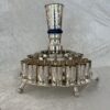 18 Cups Silver Hammered Kiddush Fountain with Artistic Three-Step Pouring
