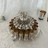 18 Cups Silver Hammered Kiddush Fountain with Artistic Three-Step Pouring