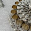 18 Cups Silver Hammered Kiddush Fountain with Artistic Three-Step Pouring