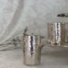 18 Cups Silver Hammered Kiddush Fountain with Artistic Three-Step Pouring
