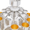 Contemporary Sleek Silver Kiddush Wine Fountain with Ten Cups