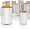 Contemporary Sleek Silver Kiddush Wine Fountain with Ten Cups