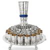 18 Cups Silver Hammered Kiddush Fountain with Artistic Three-Step Pouring