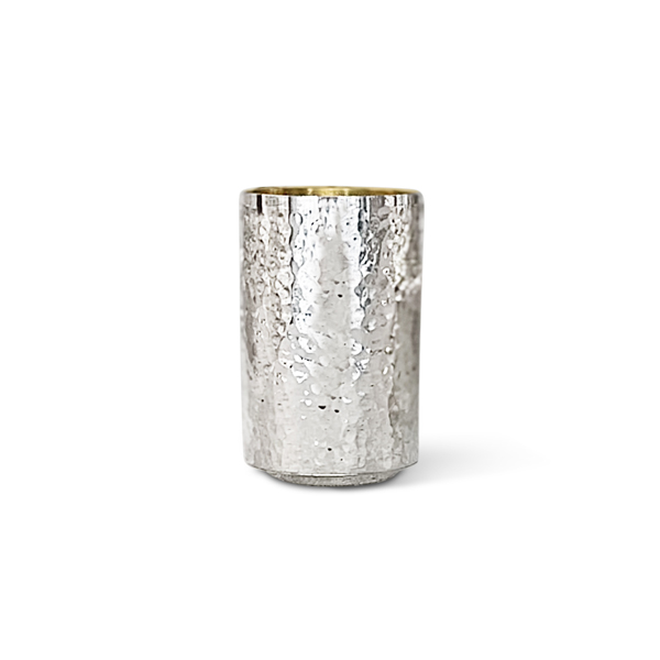 18 Cups Silver Hammered Kiddush Fountain with Artistic Three-Step Pouring