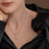 Minimalist 14k Gold Filigree Hamsa with Chai Pendant