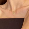 Minimalist 14k Gold Filigree Hamsa with Chai Pendant